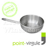 Professional stainless steel conical sant� pan 20cm - all fire including INDUCTION - Point-Virgule brand 