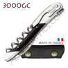 Corkscrew Ch�teau Laguiole GRAND CRU 3000GC waiter - black horn handle  bright stainless steel bolsters - treaded screw - black leather case 