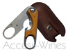 Scissors cigar cutter stainless steel - yew tree handles from the bosquet of the Queen in Versailles - brown leather case 