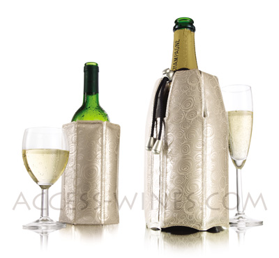 VACUVIN - Coffret cadeau Rapid-Ice Vin-Champagne, dcor platinium