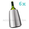 Cardborad of 6 VACUVIN RAPID ICE ELEGANT bucket for wine bottles cooling - brushed stainless steel  wine bottles not delivered 
